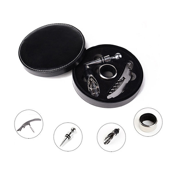Wine tools with leather box set