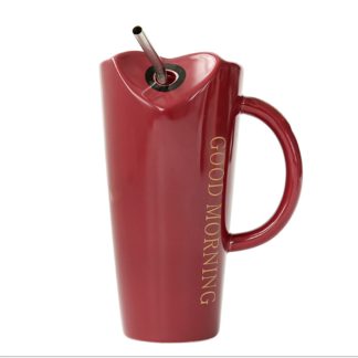 Stylish Ceramics Mug with Straw 480ML