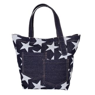 Stylish V pocket Denim Tote Bag
