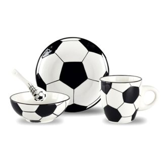 Football shape ceramics cutlery set