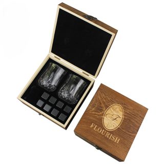 Whiskey Stone Wooden Box Set