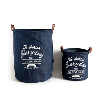Denim storage bucket