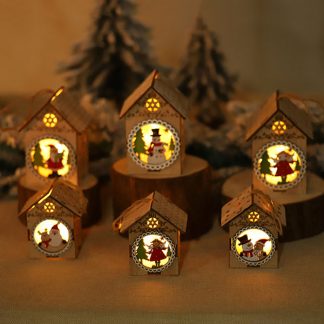 X'mas mini wooden house light