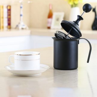 Stainless steel manual milk frother – 400cc