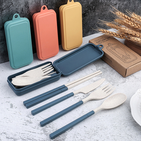 Rainbow Tone Foldable wheat cutlery set:圖片 2