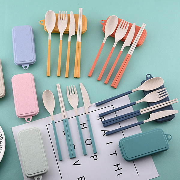 Rainbow Tone Foldable wheat cutlery set:圖片 3