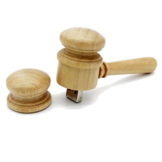Wooden lawyer gavel USB