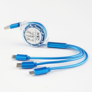 Retractable 3 in 1 charging cable