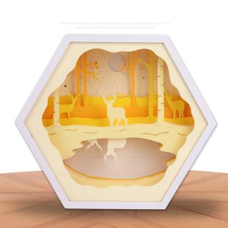 3D paper carving night light