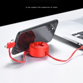 4 in 1 extendable charging cable with phone stand
