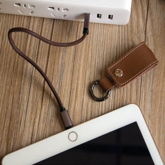 Leather key holder data cable