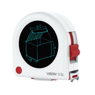 Measuring tape with digital writing tablet