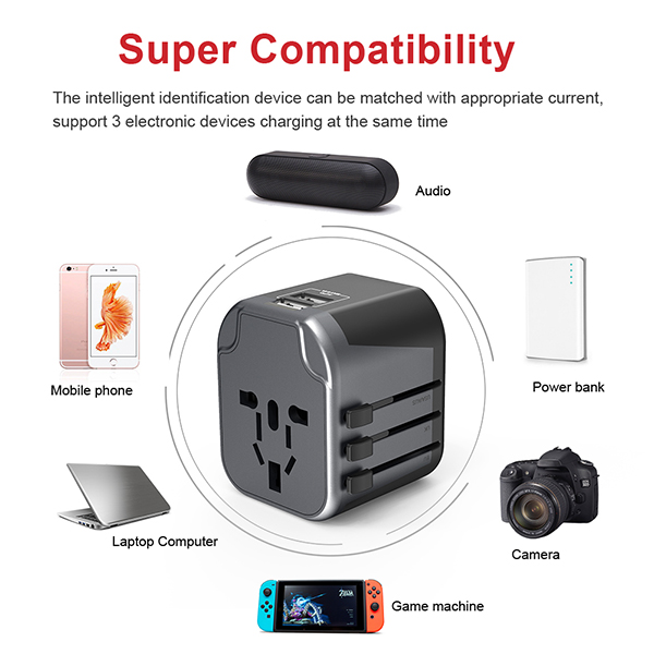 USB charger travel adapter with 2 usb ports:圖片 4