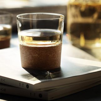 Tea Glass with Corkwood Tray