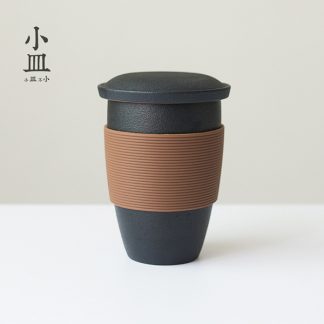 Japanese Style Ceramic Mug with Tea Tray-230ml
