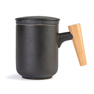 Ceramic Tea Cup with Wooden Handle-300ml