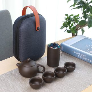 Portable purple sand teapot set