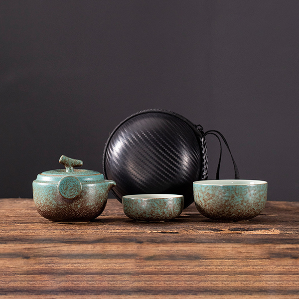 Colorful Portable Ceramic teapot cup set