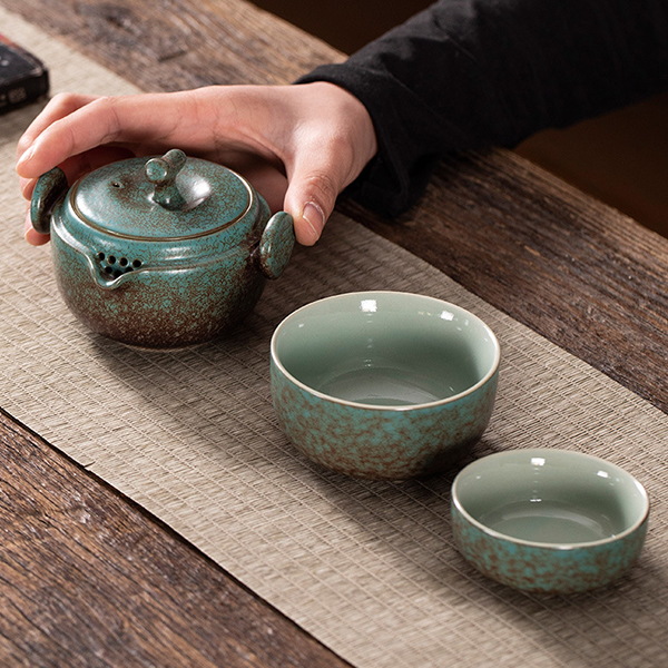 Colorful Portable Ceramic teapot cup set:圖片 3