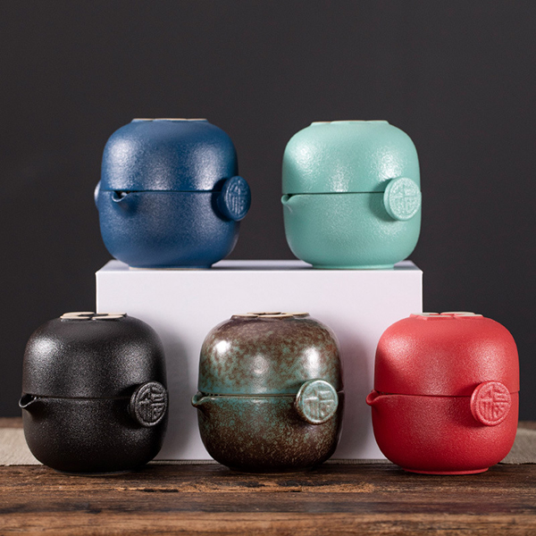 Colorful Portable Ceramic teapot cup set:圖片 5