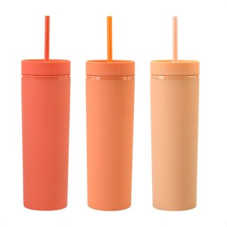 Stylish Double Wall Straw Cup-500ML